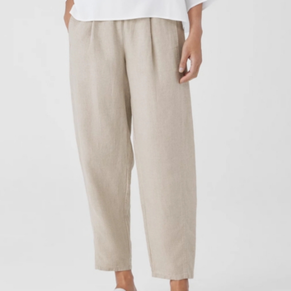 Eileen Fisher Pants - Eileen Fisher Linen Lantern Pants S22 Natural